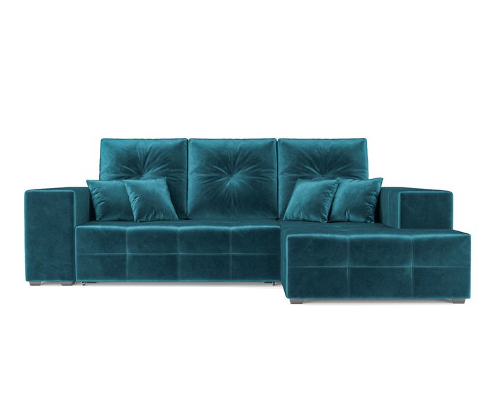 Угловой диван-кровать Монреаль сине-зеленого цвета правый угол - купить Угловые диваны по цене 39990.0