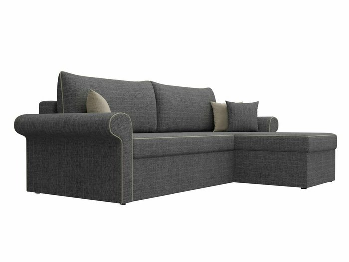 Угловой диван-кровать Милфорд серого цвета правый угол - лучшие Угловые диваны в INMYROOM