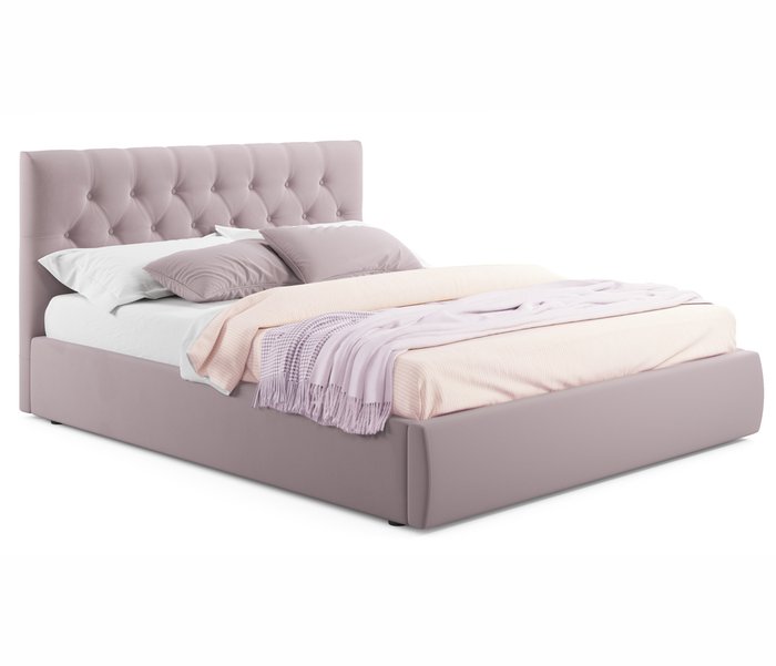 Кровать Verona 160х200 с подъемным механизмом серо-розового цвета