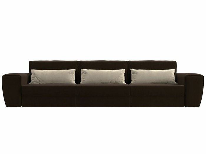 Прямой диван-кровать Лига 008 Long бежево-коричневого цвета - купить Прямые диваны по цене 63999.0
