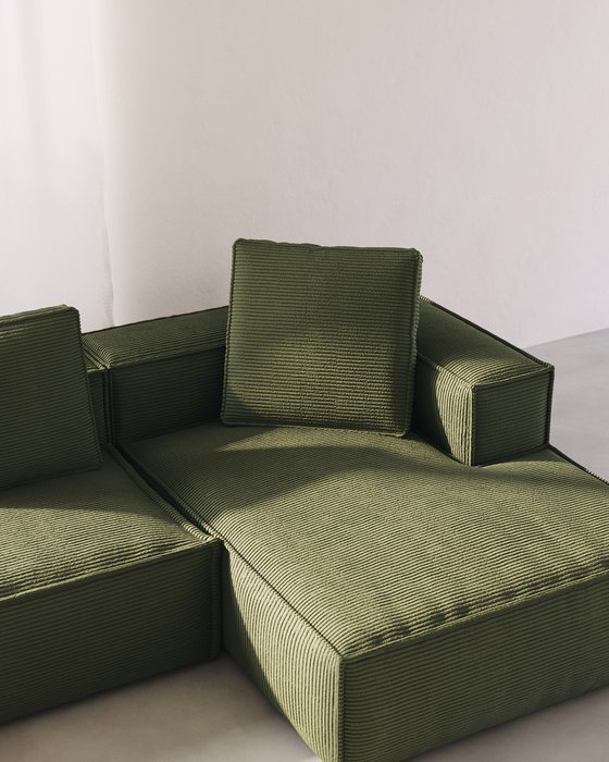 Угловой диван Blok 300 зеленого цвета правый - купить Угловые диваны по цене 433990.0