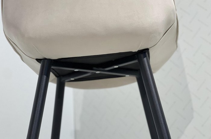 Стул Монти серо-бежевого цвета с черными ножками - купить Обеденные стулья по цене 6280.0