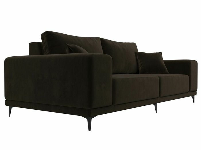 Прямой диван Льюес темно-коричневого цвета - лучшие Прямые диваны в INMYROOM