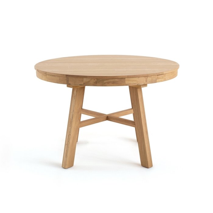 Обеденный стол раскладной из массива дуба Zebarn бежевого цвета - купить Обеденные столы по цене 100616.0