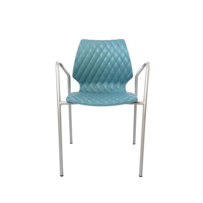 Стул Uni голубого цвета с подлокотниками - купить Обеденные стулья по цене 13790.0