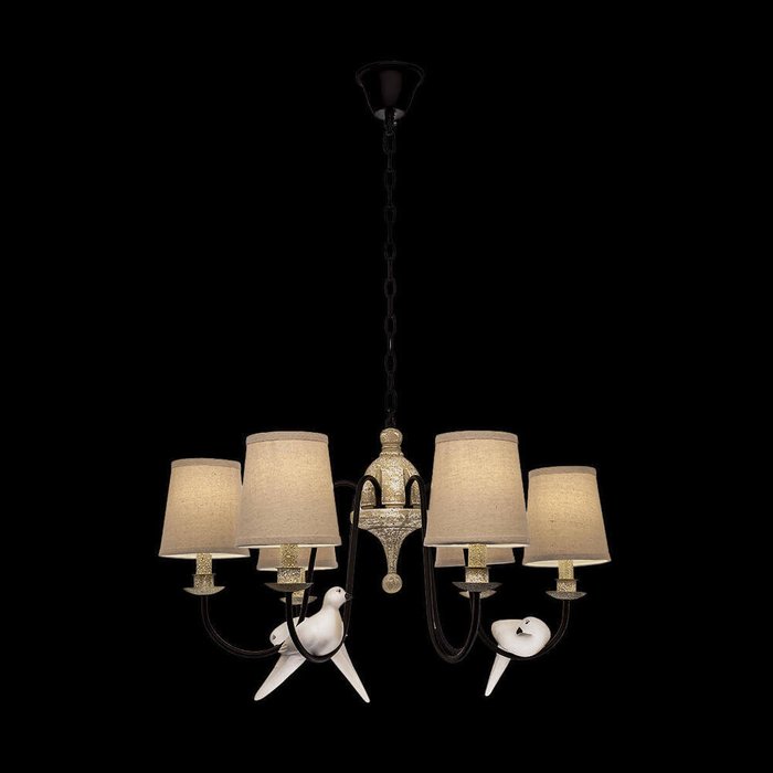 Подвесная люстра Birds Loft1029A-6 (ткань, цвет бежевый) - купить Подвесные люстры по цене 37840 Подвесная люстра Birds Loft1029A-6 (ткань, цвет бежевый) - купить Подвесные люстры по цене 37840