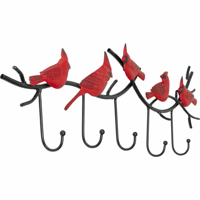 Вешалка Parrots красно-черного цвета - купить Настенные вешалки по цене 4011.0