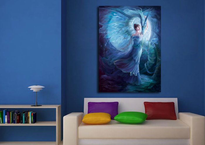 Декоративная картина на холсте: Повелительница синего дракона - купить Принты по цене 2790.0