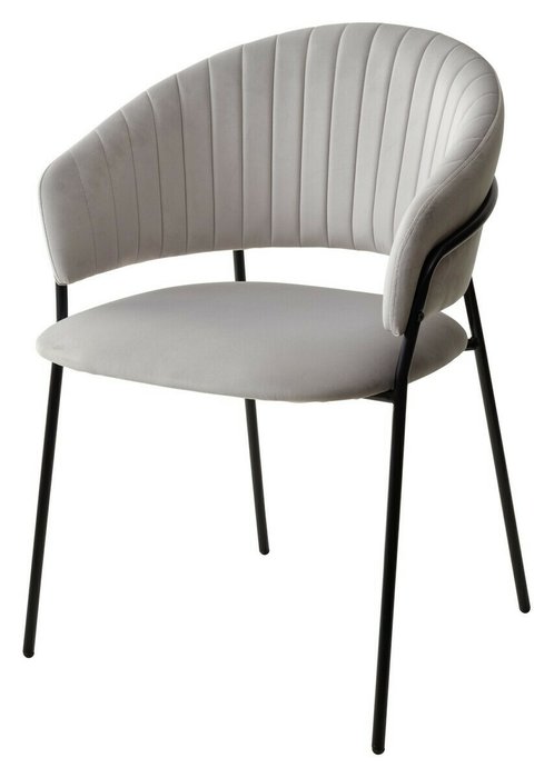 Стул с подлокотниками Гемма светло-серого цвета - лучшие Обеденные стулья в INMYROOM