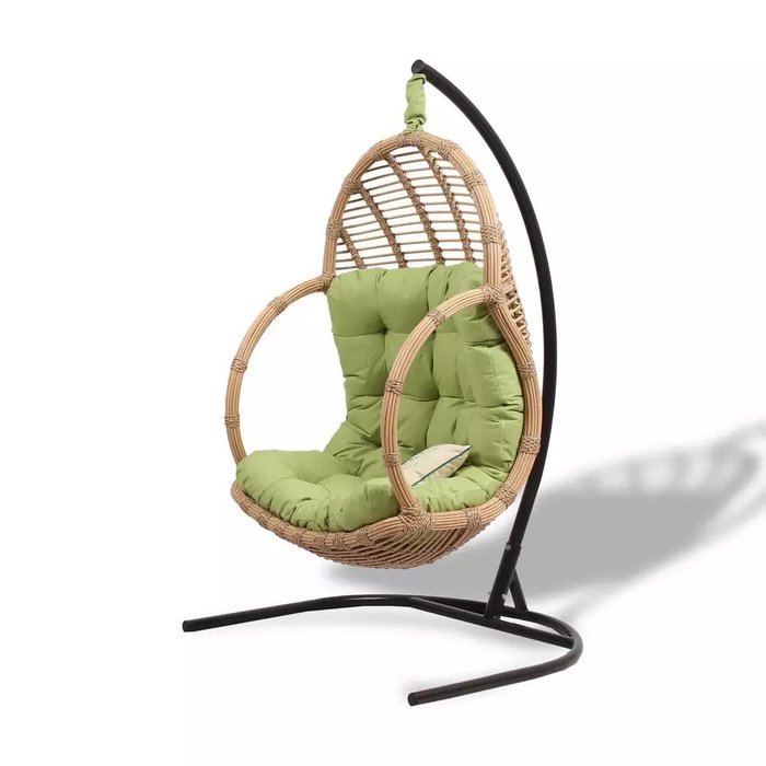 Подвесное кресло Лучиано бежево-зеленого цвета Подвесное кресло Лучиано бежево-зеленого цвета