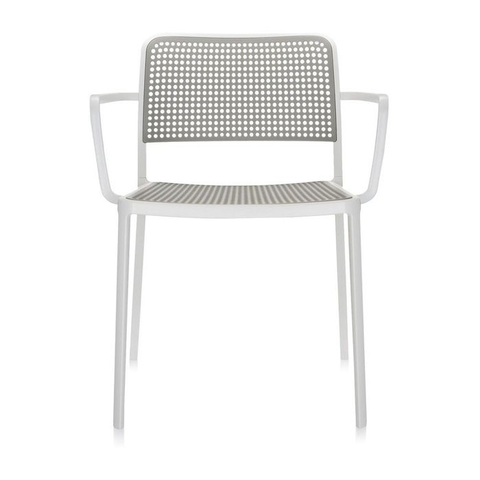 Стул Audrey светло-серого цвета с подлокотниками  - купить Обеденные стулья по цене 59963.0