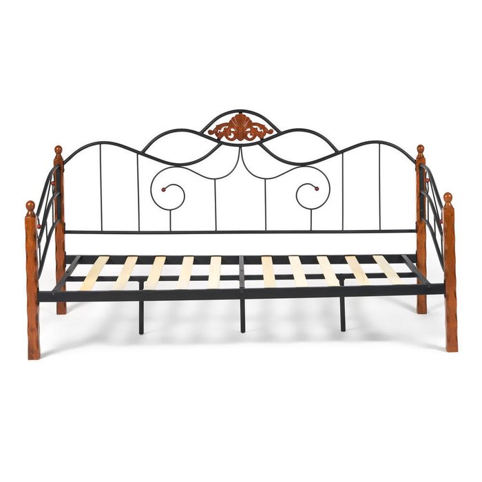 Кушетка-кровать Canzona Wood slat base 90х200 черно-коричневого цвета  - купить Кушетки по цене 18220.0