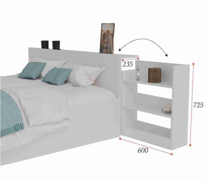 Комплект для сна Доминика 160х200 белого цвета с выдвижным блоком и матрасом - лучшие Спальные гарнитуры в INMYROOM