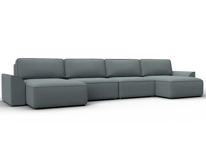 Угловой диван-кровать Лига-048 лонг серого цвета Угловой диван-кровать Лига-048 лонг серого цвета