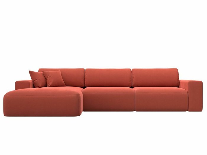 Угловой диван-кровать Лига 036 Классик Лонг кораллового цвета левый угол - купить Угловые диваны по цене 106999.0