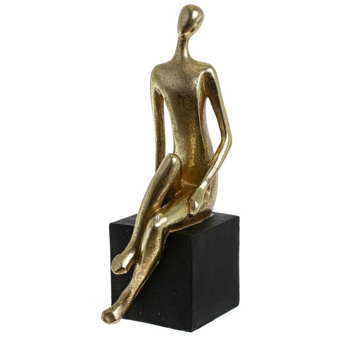 Фигурка декоративная Девушка золотого цвета - купить Фигуры и статуэтки по цене 4037.0