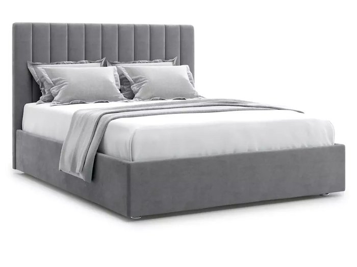 Кровать Premium Mellisa 140х200 серого цвета с подъемным механизмом