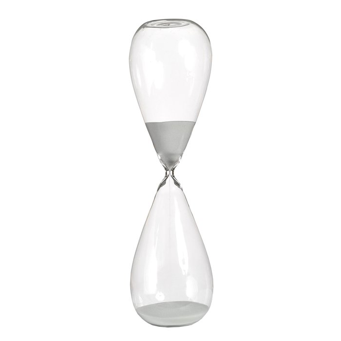 Часы Sandglass high white в прозрачной стеклянной колбе