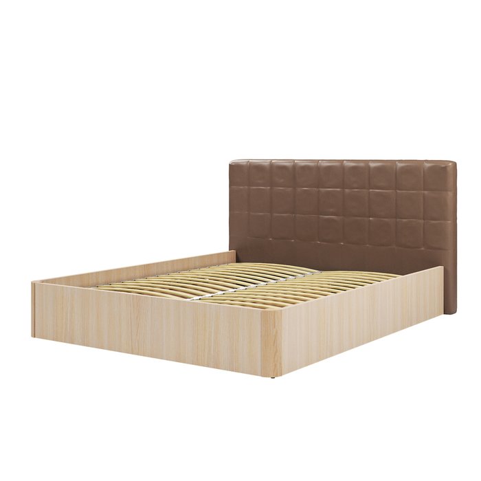 Кровать Магна 160х200 с коричневым изголовьем и подъемным механизмом 