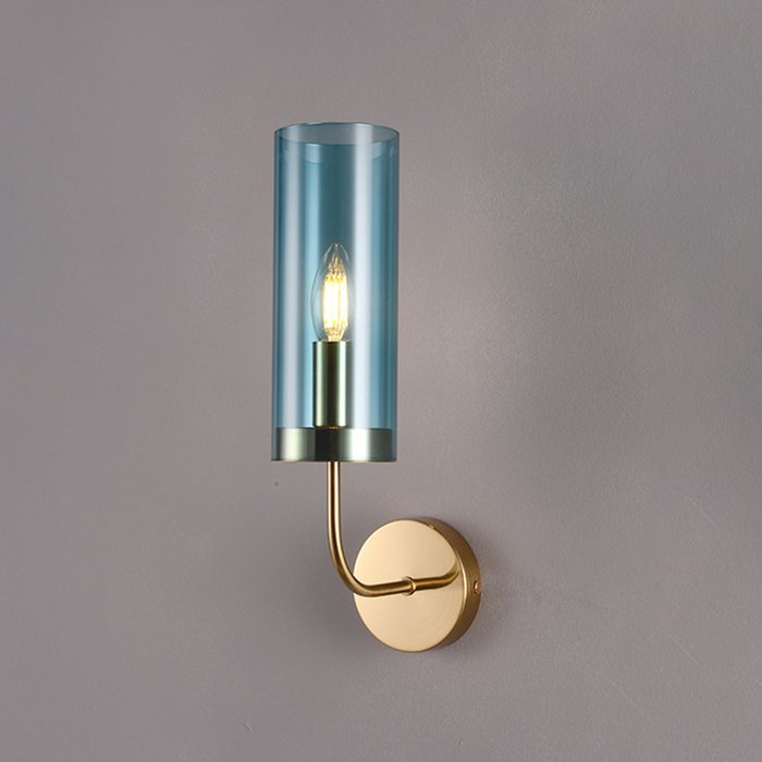 Настенный светильник Agne Blue Glass Tube wall light - купить Бра и настенные светильники по цене 10590.0