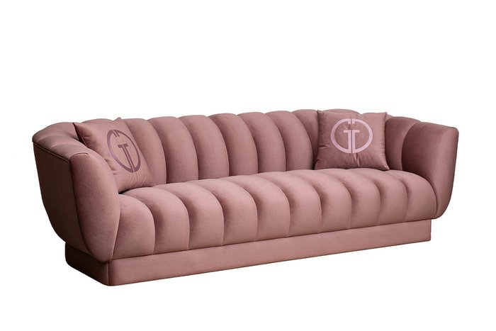 Диван Fabio розового цвета  - купить Прямые диваны по цене 132500.0
