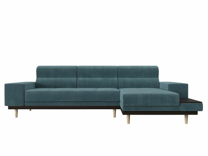 Угловой диван-кровать Леонардо бирюзового цвета правый угол - купить Угловые диваны по цене 49999.0