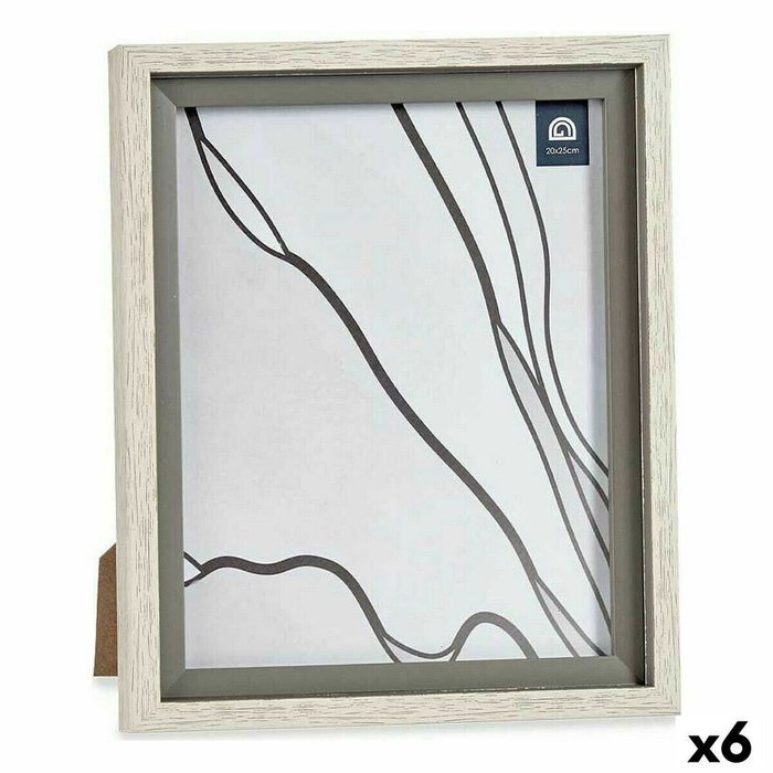 Фоторамка 24 x 2 x 29 cm Стеклянный Серый Деревянный Коричневый Пластик (6 штук)