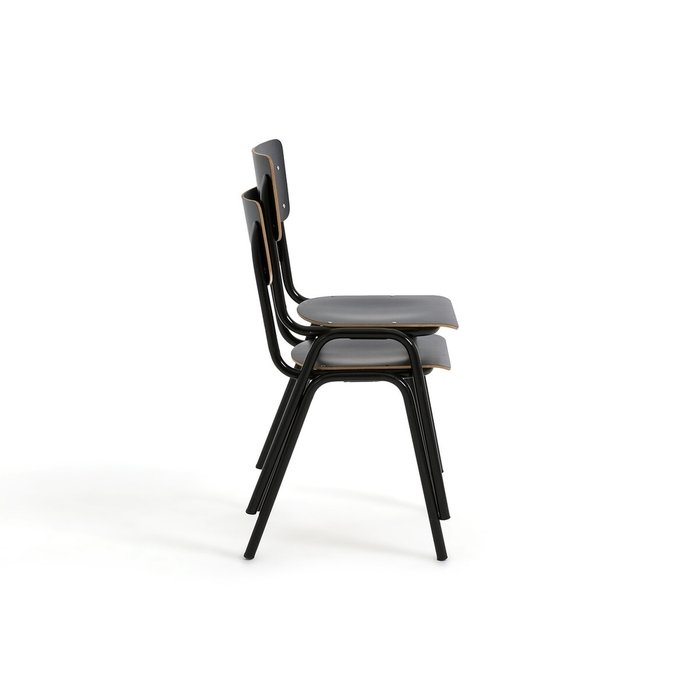Комплект из двух стульев школьных сборных Hiba черного цвета - лучшие Обеденные стулья в INMYROOM
