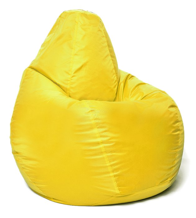 Кресло мешок Груша oxford желтого цвета S 