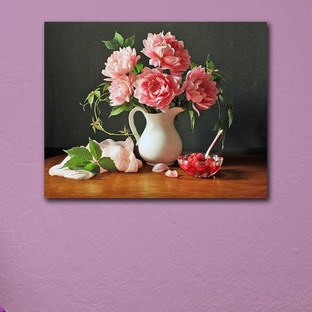 Стильная картина для декора стен "Розовые астры" - купить Принты по цене 2890.0