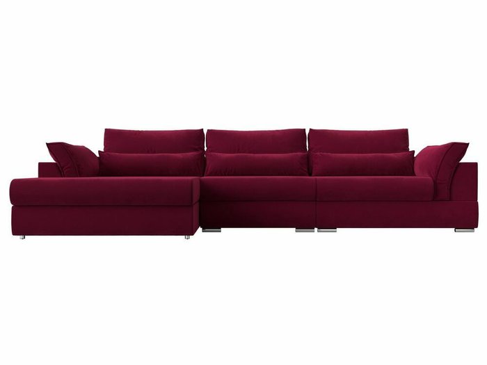 Угловой диван-кровать Пекин Long бордового цвета угол левый - купить Угловые диваны по цене 109999.0