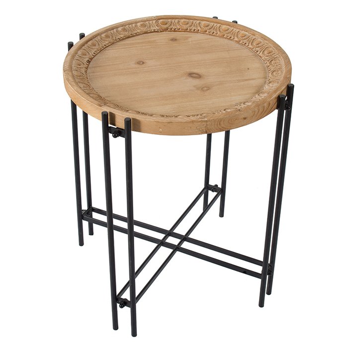 Кофейный столик с деревянной столешницей  - купить Кофейные столики по цене 21620.0