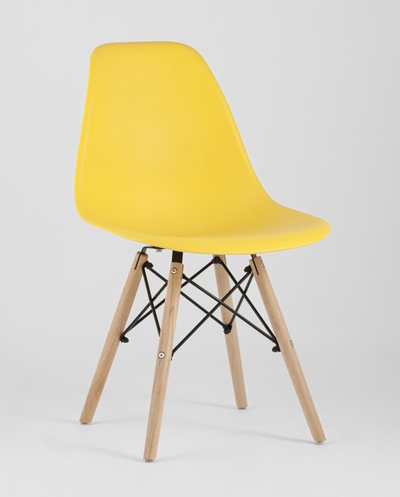 Стул Dsw Eames желтого цвета - купить Обеденные стулья по цене 1990.0