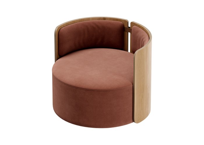 Кресло вращающееся Lagom 80 цвета сиена-натуральный дуб