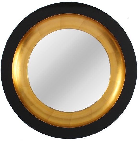 Настенное зеркало Capri Black в раме черно-золотого цвета