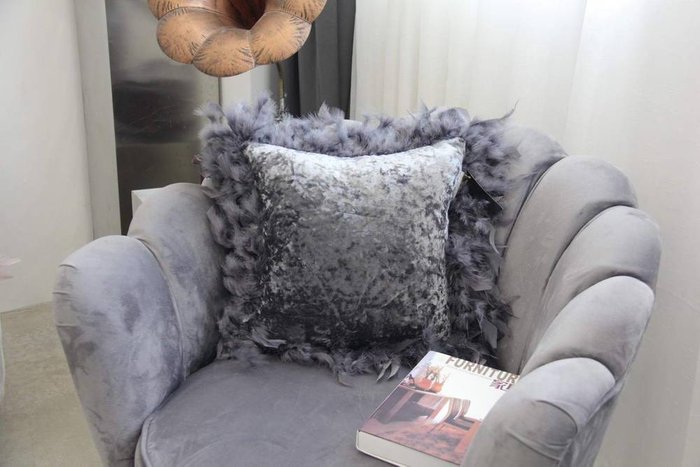 Чехол для подушки Бурлеск 40х40 серого цвета - купить Чехлы для подушек по цене 1435.0