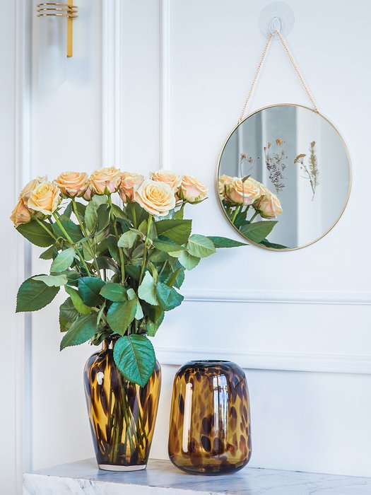 Декоративное зеркало Цветы золотого цвета  - лучшие Настенные зеркала в INMYROOM