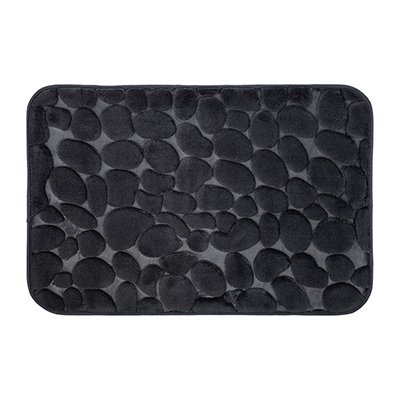 Коврик для ванной c памятью формы Камушки 40х60 темно-серого цвета - лучшие Придверные коврики в INMYROOM