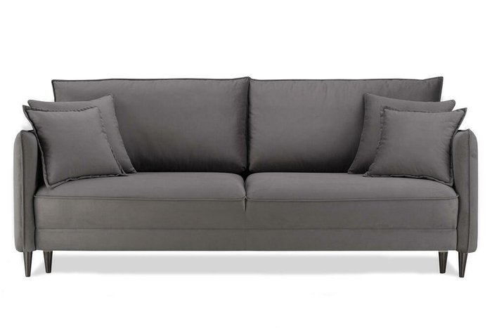 Прямой диван-кровать Йорк Премиум темно-серого цвета
