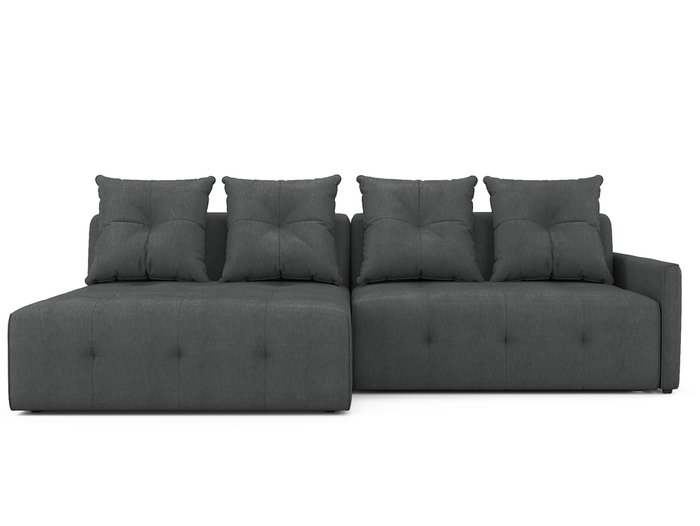 Угловой раскладной диван Bronks левый темно-серого цвета