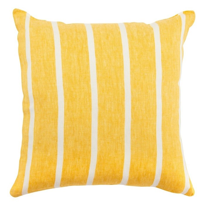 Чехол на подушку декоративный в полоску Essential горчичного цвета