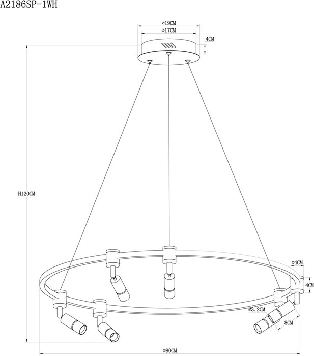 Подвесная люстра Arte Lamp RING A2186SP-1WH - лучшие Подвесные люстры в INMYROOM