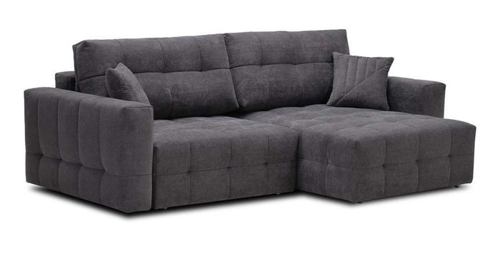 Угловой модульный диван-кровать Энзо темно-серого цвета
