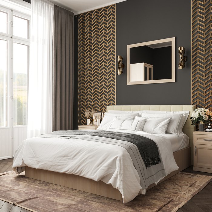 Кровать Магна 180х600 бежевого цвета с подъемным механизмом - лучшие Кровати для спальни в INMYROOM