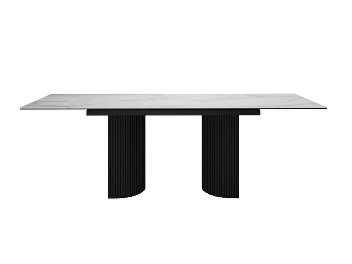Раздвижной обеденный стол DikLine EKD160 черно-белого цвета - купить Обеденные столы по цене 62990