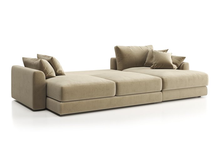Угловой диван-кровать Шерлок с оттоманкой бежевого цвета - лучшие Угловые диваны в INMYROOM