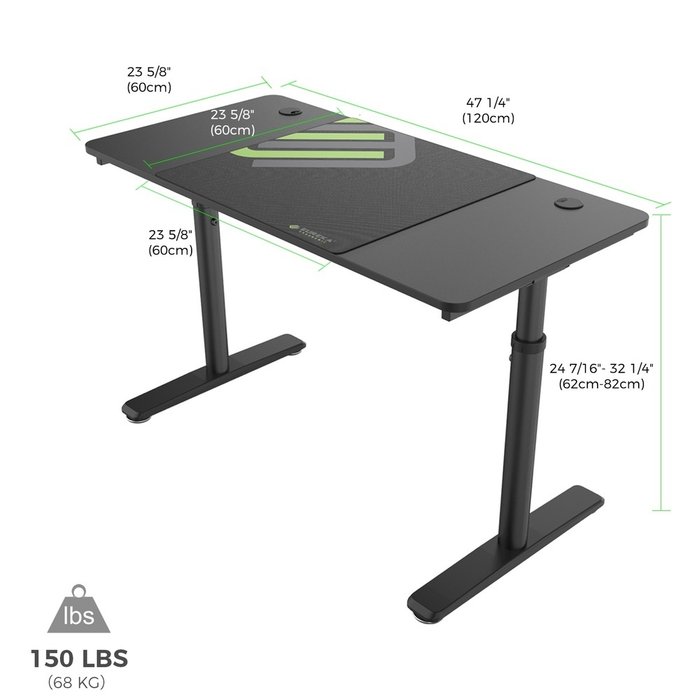 Компьютерный стол M черного цвета с регулировкой высоты  - купить Письменные столы по цене 16490.0