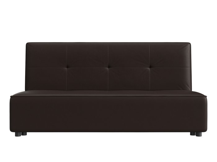 Прямой диван-кровать Зиммер темно-коричневого цвета (экокожа) - купить Прямые диваны по цене 23999.0