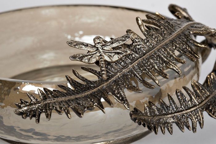 Чаша декоративная Папоротники из металла и стекла  - купить Вазы  по цене 6300.0