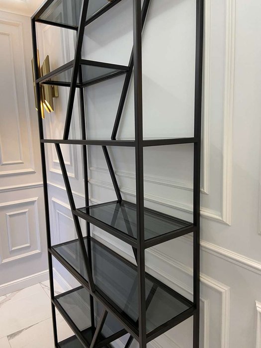 Стеллаж "Demid" черный с зеркалом (2200х1100х300) - купить Стеллажи по цене 51850